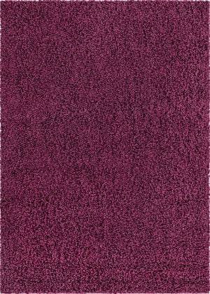 Eggplant Purple 7' 10 x 11' Solid Shag Rectangle Area Rug Thick Soft Touch Fluffy & Plush Shaggy Pile