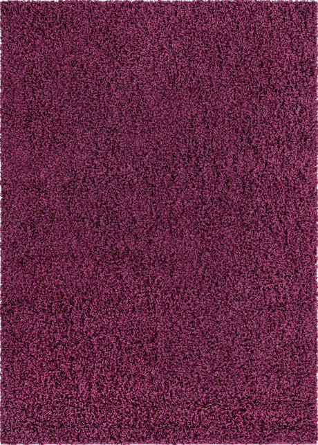 Eggplant Purple 7' 10 x 11' Solid Shag Rectangle Area Rug Thick Soft Touch Fluffy & Plush Shaggy Pile