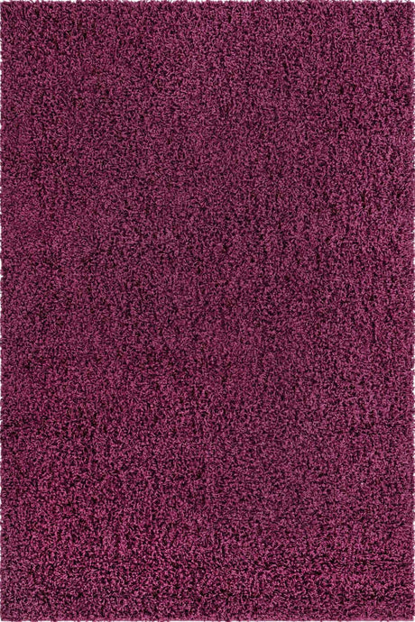 Eggplant Purple 7' 1 x 10' Solid Shag Rectangle Area Rug Thick Soft Touch Fluffy & Plush Shaggy Pile