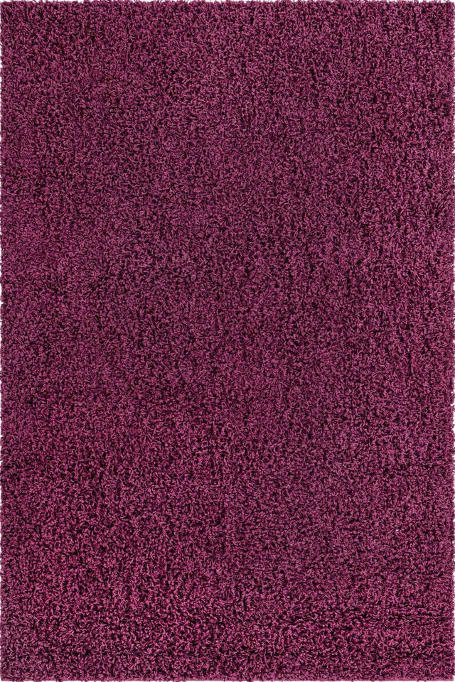 Eggplant Purple 7' 1 x 10' Solid Shag Rectangle Area Rug Thick Soft Touch Fluffy & Plush Shaggy Pile