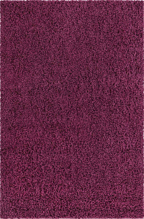 Eggplant Purple 6' 1 x 9' Solid Shag Rectangle Area Rug Thick Soft Touch Fluffy & Plush Shaggy Pile