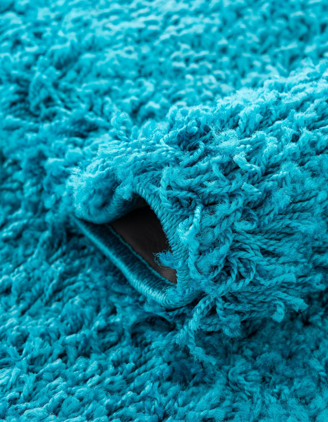 Turquoise 8' x 8' Solid Shag Square Rug