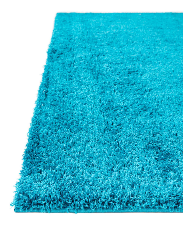 Turquoise 8' x 8' Solid Shag Square Rug