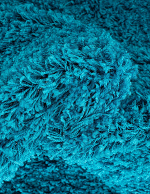 Turquoise 8' x 8' Solid Shag Square Rug