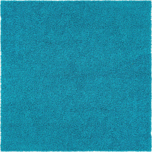 Turquoise 8' x 8' Solid Shag Square Rug