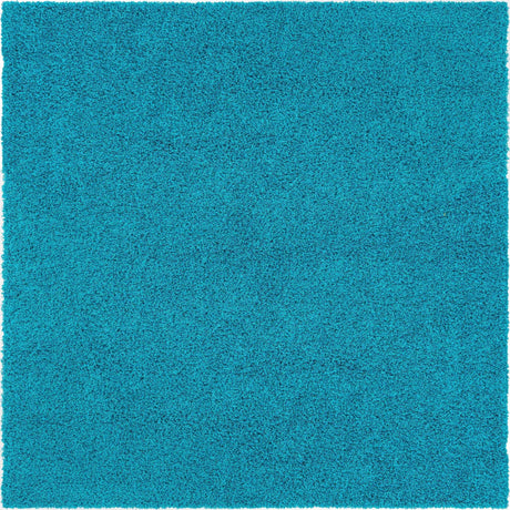 Turquoise 7' 10 x 7' 10 Solid Shag Square Area Rug Thick Soft Touch Fluffy & Plush Shaggy Pile