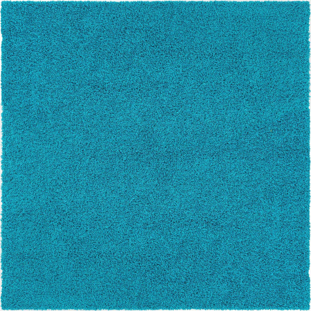 Turquoise 8' x 8' Solid Shag Square Rug