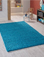 Turquoise 9' x 12' Solid Shag Rectangle Area Rug Thick Soft Touch Fluffy & Plush Shaggy Pile Durable Minimalist Carpet for Classic Interior Design for Sale at Rug Engine