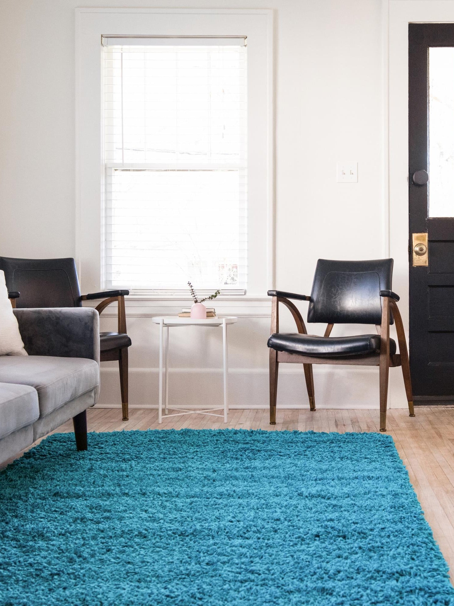 Turquoise 7' 1 x 10' Solid Shag Rectangle Area Rug Thick Soft Touch Fluffy & Plush Shaggy Pile Durable Minimalist Carpet for Classic Interior Design for Sale at Rug Engine