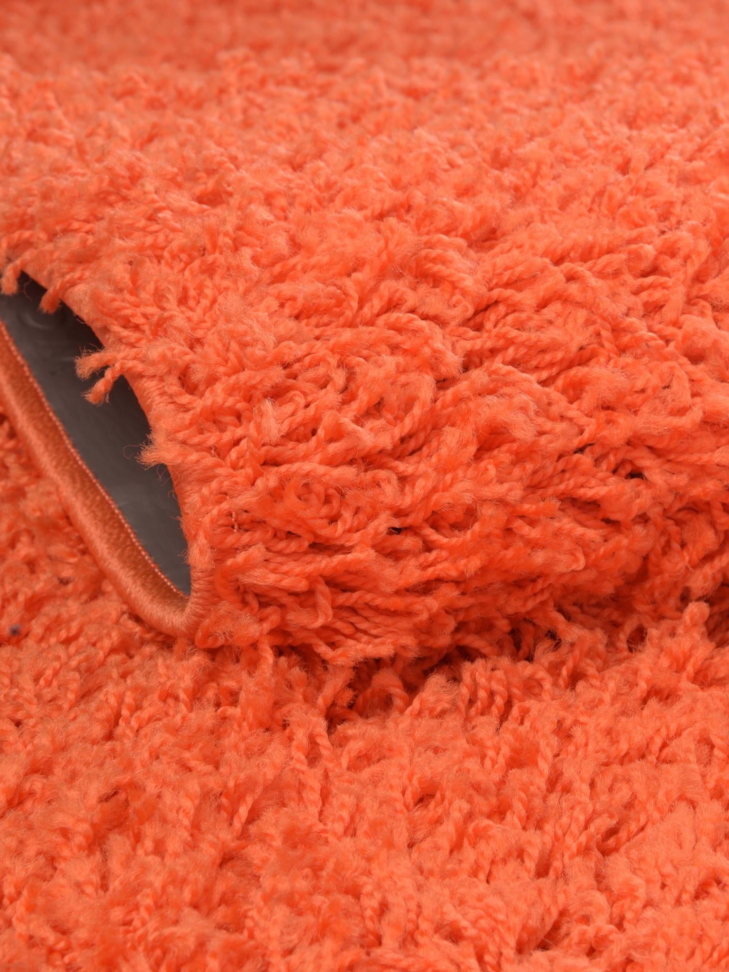 Tiger Orange 3' 1 x 5' 3 Solid Shag Rectangle Area Rug Thick Soft Touch Fluffy & Plush Shaggy Pile Durable Minimalist Carpet for Classic Interior Design for Sale at Rug Engine