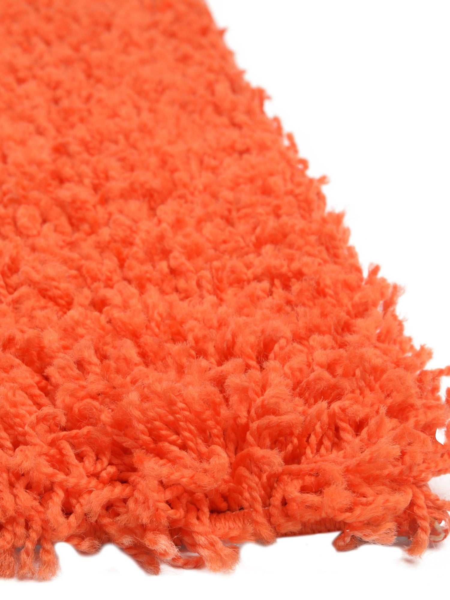 Tiger Orange 6' 1 x 9' Solid Shag Rectangle Area Rug Thick Soft Touch Fluffy & Plush Shaggy Pile Durable Minimalist Carpet for Classic Interior Design for Sale at Rug Engine