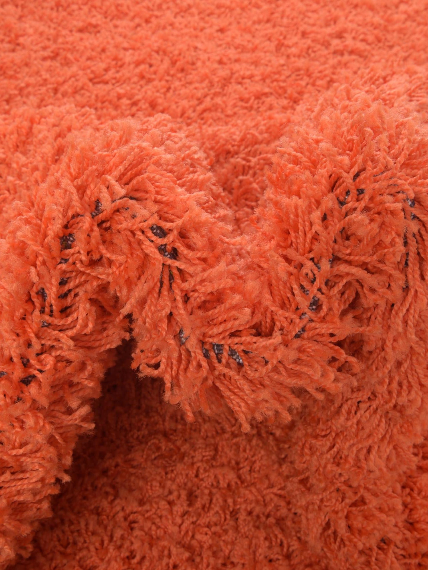 Tiger Orange 6' 1 x 9' Solid Shag Rectangle Area Rug Thick Soft Touch Fluffy & Plush Shaggy Pile Durable Minimalist Carpet for Classic Interior Design for Sale at Rug Engine