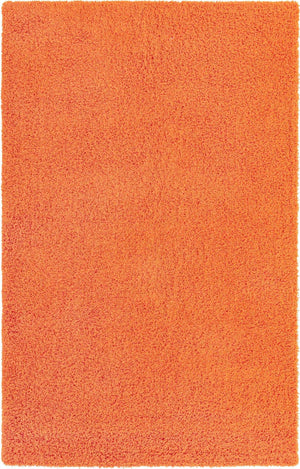 Tiger Orange 5' 1 x 8' Solid Shag Rectangle Rug