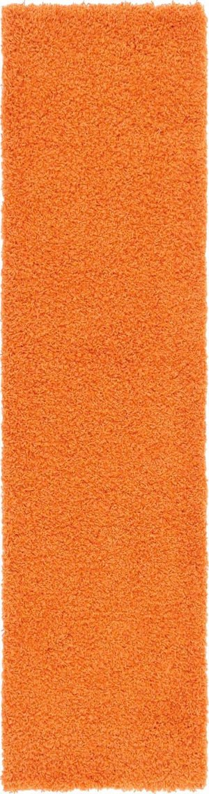 Tiger Orange 2' 7 x 10' Solid Shag Runner Area Rug Thick Soft Touch Fluffy & Plush Shaggy Pile