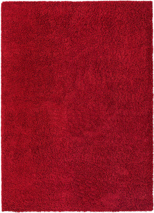 Cherry Red 7' 10 x 11' Solid Shag Rectangle Area Rug Thick Soft Touch Fluffy & Plush Shaggy Pile