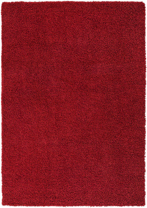 Cherry Red 7' 1 x 10' Solid Shag Rectangle Area Rug Thick Soft Touch Fluffy & Plush Shaggy Pile