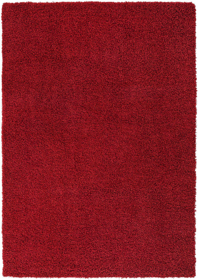 Cherry Red 7' 1 x 10' Solid Shag Rectangle Area Rug Thick Soft Touch Fluffy & Plush Shaggy Pile