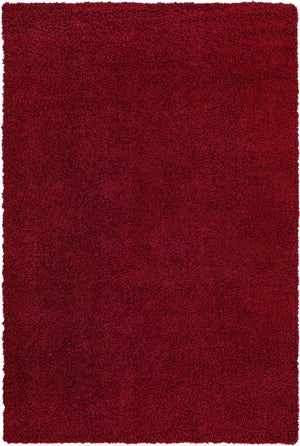 Cherry Red 6' 1 x 9' Solid Shag Rectangle Area Rug Thick Soft Touch Fluffy & Plush Shaggy Pile