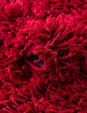 Cherry Red 5' 1 x 8' Solid Shag Rectangle Rug