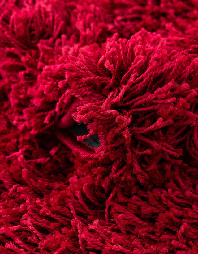 Cherry Red 5' 1 x 8' Solid Shag Rectangle Rug