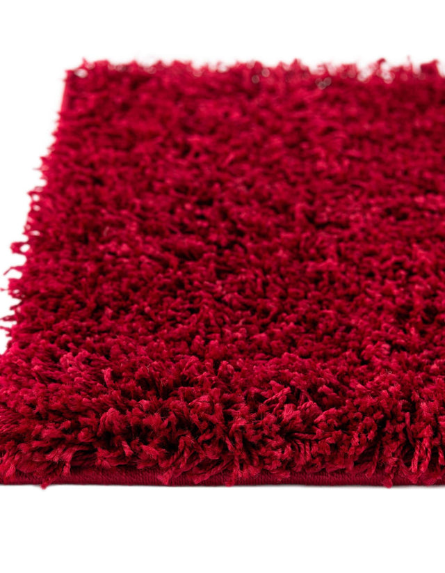 Cherry Red 5' 1 x 8' Solid Shag Rectangle Rug