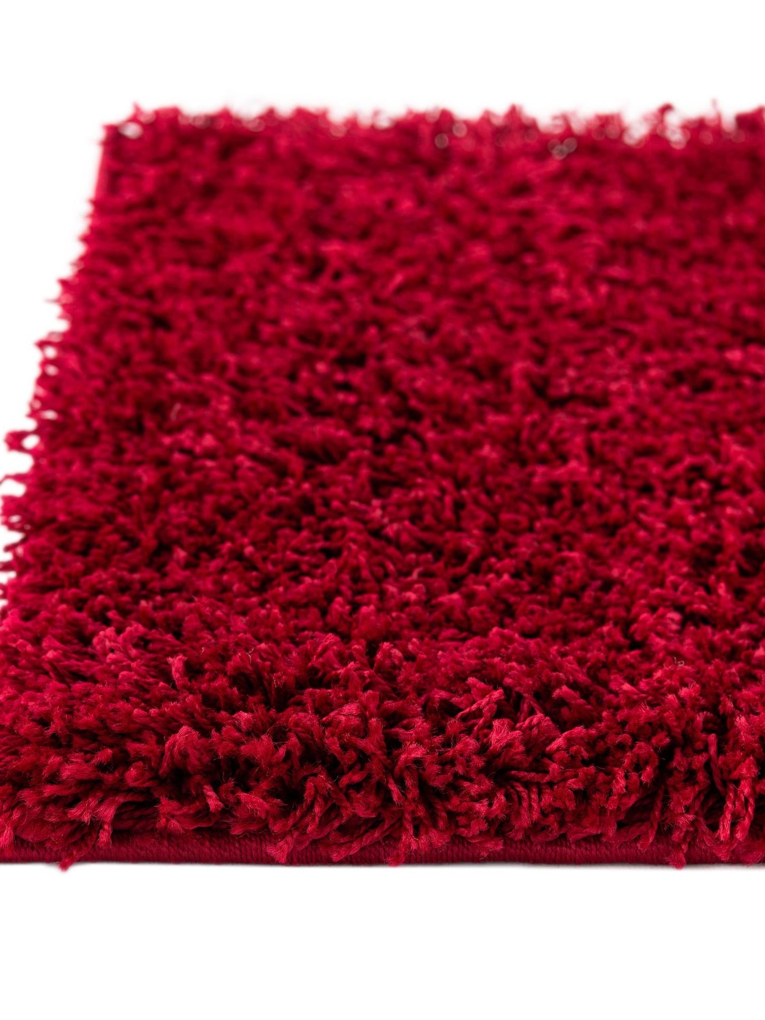 Cherry Red 7' 10 x 10' Solid Shag Rectangle Area Rug Thick Soft Touch Fluffy & Plush Shaggy Pile Durable Minimalist Carpet for Classic Interior Design for Sale at Rug Engine
