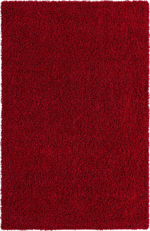 Cherry Red 5' 1 x 8' Solid Shag Rectangle Rug