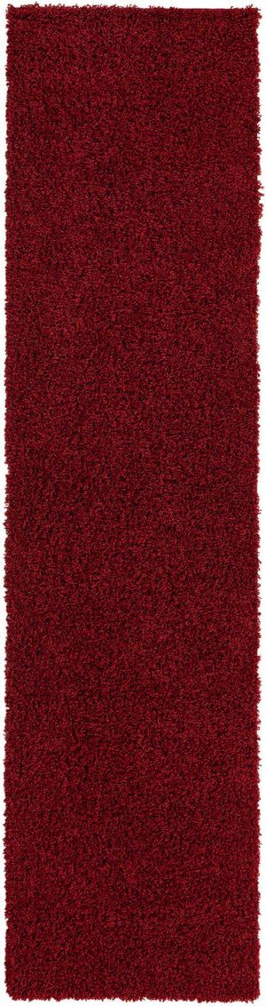 Cherry Red 2' 7 x 10' Solid Shag Runner Area Rug Thick Soft Touch Fluffy & Plush Shaggy Pile