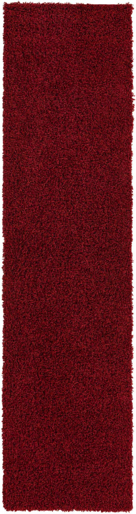 Cherry Red 2' 7 x 10' Solid Shag Runner Area Rug Thick Soft Touch Fluffy & Plush Shaggy Pile