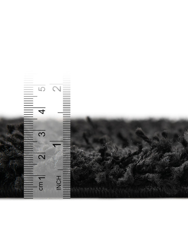 Jet Black 5' 1 x 8' Solid Shag Rectangle Rug