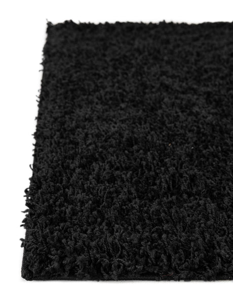 Jet Black 4' 1 x 6' 1 Solid Shag Rectangle Area Rug Thick Soft Touch Fluffy & Plush Shaggy Pile Discounted Clearance Final Sale Durable Minimalist Carpet for Classic Interior Design for Sale at Rug Engine