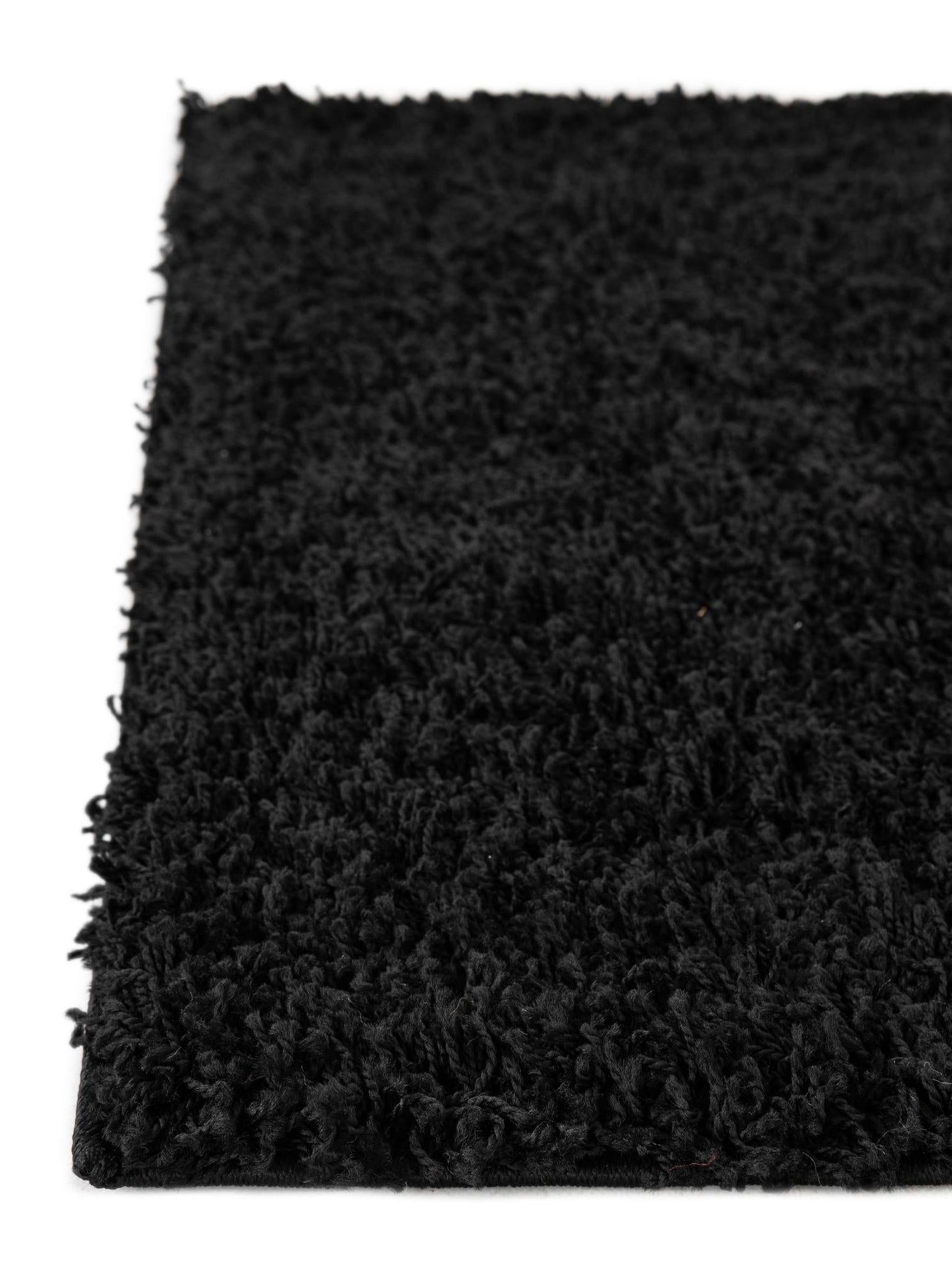 Jet Black 6' 1 x 9' Solid Shag Rectangle Area Rug Thick Soft Touch Fluffy & Plush Shaggy Pile