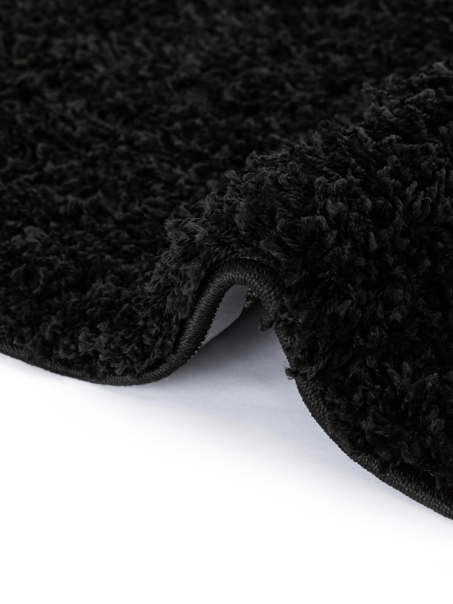 Jet Black 7' 1 x 10' Solid Shag Rectangle Area Rug Thick Soft Touch Fluffy & Plush Shaggy Pile Durable Minimalist Carpet for Classic Interior Design for Sale at Rug Engine