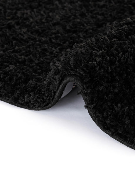 Jet Black 7' 1 x 10' Solid Shag Rectangle Area Rug Thick Soft Touch Fluffy & Plush Shaggy Pile Durable Minimalist Carpet for Classic Interior Design for Sale at Rug Engine