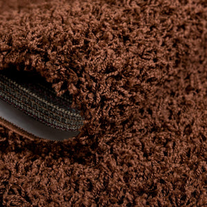 Chocolate Brown 7' 10 x 7' 10 Solid Shag Square Area Rug Thick Soft Touch Fluffy & Plush Shaggy Pile