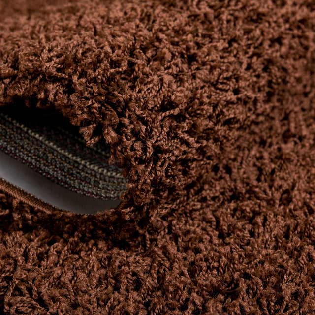 Chocolate Brown 7' 10 x 7' 10 Solid Shag Square Area Rug Thick Soft Touch Fluffy & Plush Shaggy Pile