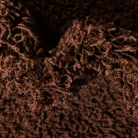 Chocolate Brown 7' 10 x 7' 10 Solid Shag Square Area Rug Thick Soft Touch Fluffy & Plush Shaggy Pile Durable Minimalist Carpet for Classic Interior Design for Sale at Rug Engine