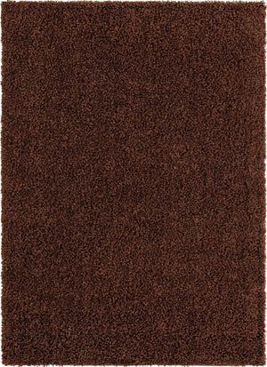Chocolate Brown 7' 10 x 11' Solid Shag Rectangle Area Rug Thick Soft Touch Fluffy & Plush Shaggy Pile