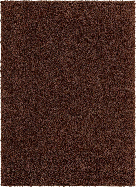 Chocolate Brown 7' 10 x 11' Solid Shag Rectangle Area Rug Thick Soft Touch Fluffy & Plush Shaggy Pile