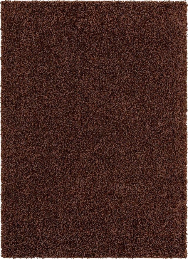 Chocolate Brown 7' 10 x 11' Solid Shag Rectangle Area Rug Thick Soft Touch Fluffy & Plush Shaggy Pile