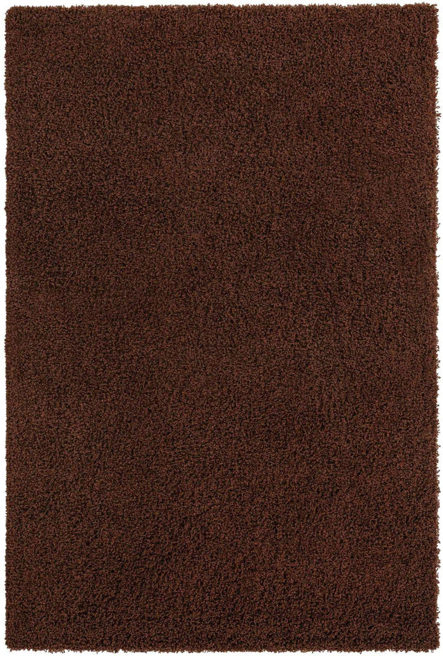 Chocolate Brown 6' 1 x 9' Solid Shag Rectangle Area Rug Thick Soft Touch Fluffy & Plush Shaggy Pile