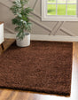 Chocolate Brown 1' x 1' Solid Shag Sample Area Rug Thick Soft Touch Fluffy & Plush Shaggy Pile