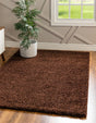 Chocolate Brown 10' x 13' 1 Solid Shag Rectangle Area Rug Thick Soft Touch Fluffy & Plush Shaggy Pile Durable Minimalist Carpet for Classic Interior Design for Sale at Rug Engine
