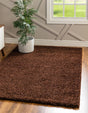 Chocolate Brown 5' 3 x 8' Solid Shag Rectangle Area Rug Thick Soft Touch Fluffy & Plush Shaggy Pile