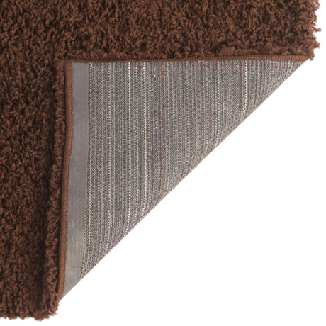 Chocolate Brown 4' 1 x 6' 1 Solid Shag Rectangle Area Rug Thick Soft Touch Fluffy & Plush Shaggy Pile Durable Minimalist Carpet for Classic Interior Design for Sale at Rug Engine