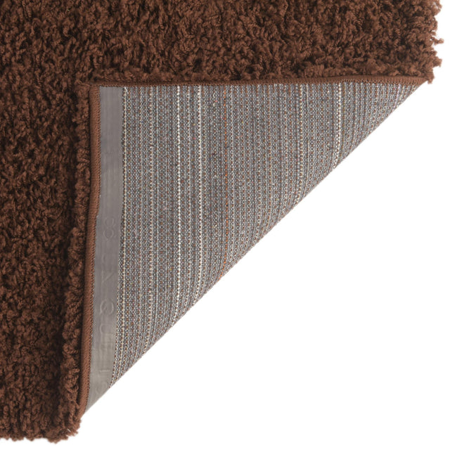 Chocolate Brown 4' 1 x 6' 1 Solid Shag Rectangle Area Rug Thick Soft Touch Fluffy & Plush Shaggy Pile