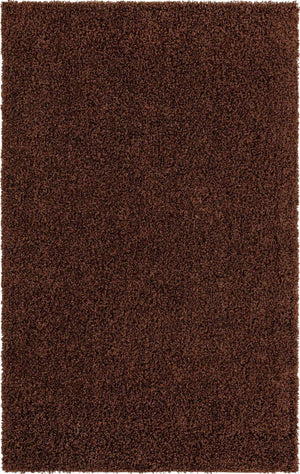 Chocolate Brown 5' 3 x 8' Solid Shag Rectangle Area Rug Thick Soft Touch Fluffy & Plush Shaggy Pile