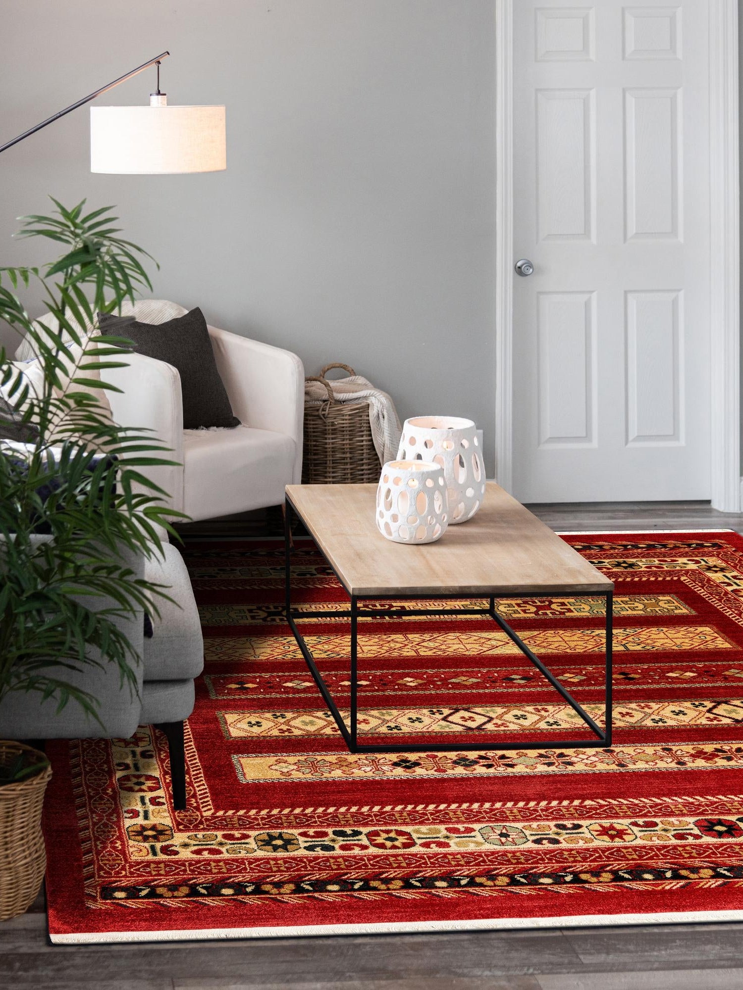 Rust Red 8' x 8' Fars Square Area Rug 100% Polypropylene Unique Traditional Carpet for Classical Living, Dining Room & Office Spaces for Sale at Rug Engine