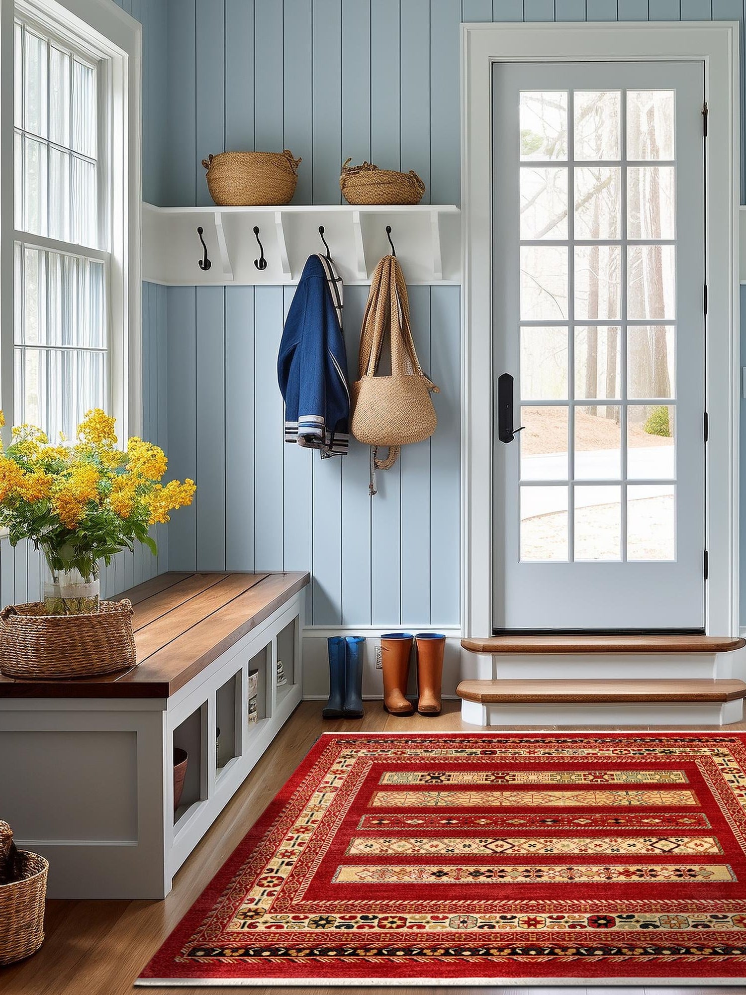 Rust Red 8' x 8' Fars Square Area Rug 100% Polypropylene Unique Traditional Carpet for Classical Living, Dining Room & Office Spaces for Sale at Rug Engine