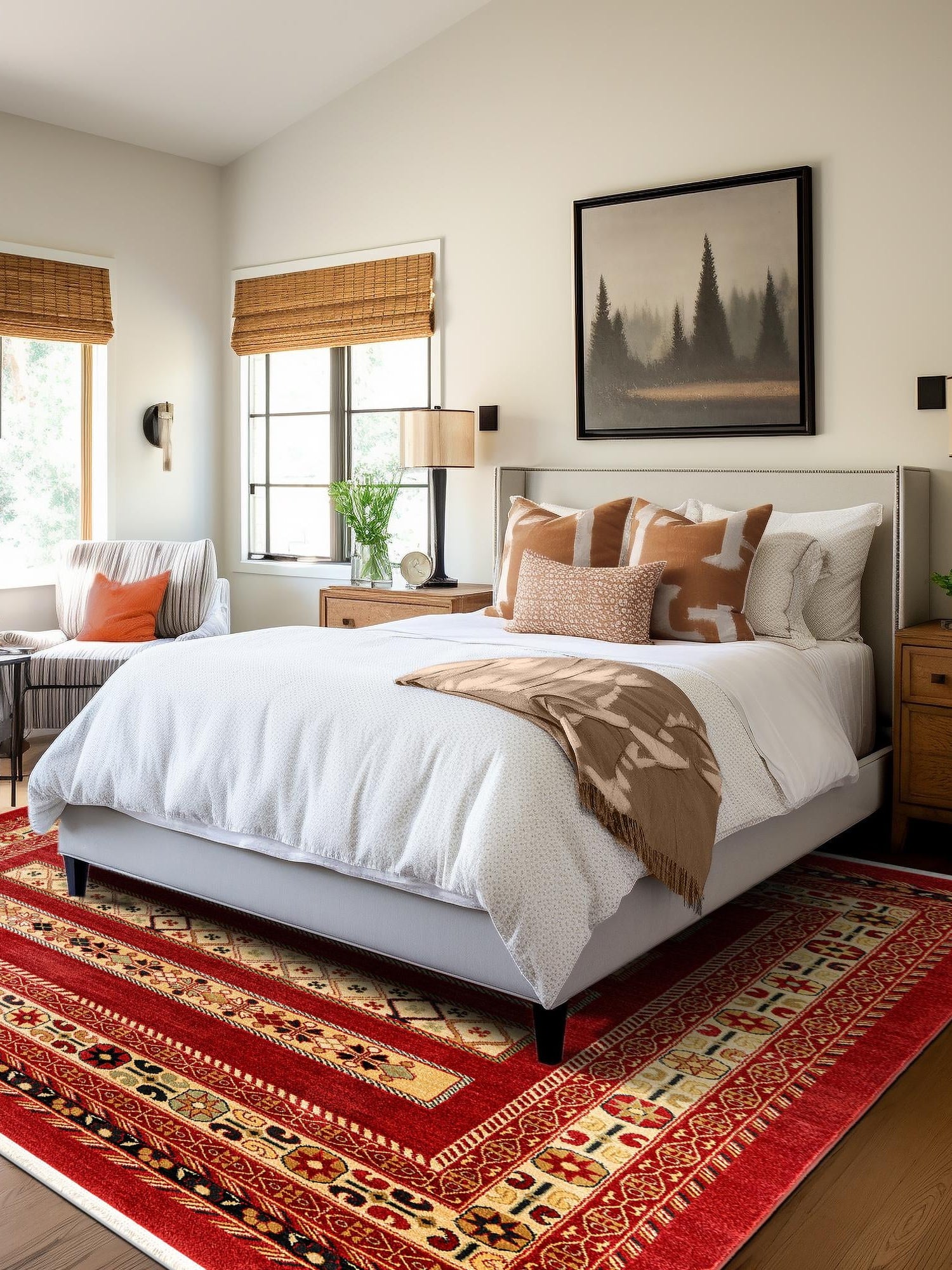 Rust Red 8' x 8' Fars Square Area Rug 100% Polypropylene Unique Traditional Carpet for Classical Living, Dining Room & Office Spaces for Sale at Rug Engine